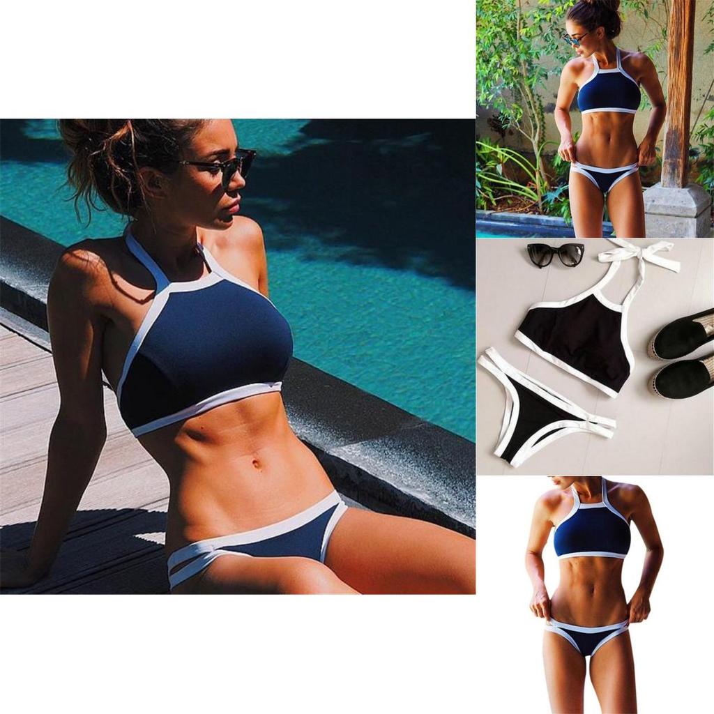 Elegant Summer Women Casual Swimsuit Push Up Beachwear Bikini With High Padded Waist