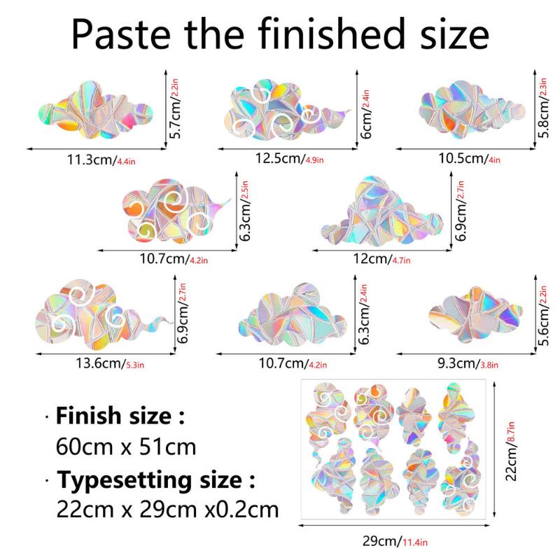 Rainbow Maker Sun Catcher Wall Stickers Cat Bird Star Mushroom Moon Sun Diy Window Glass Electrostatic Prisms Sticker