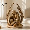 Resin Animal Sculpture Woodland Guardian Figurine Rustic Forest Woman with Fox Deer Owl Artistic Keepsake Boho Tabletop Ornament for Shelf