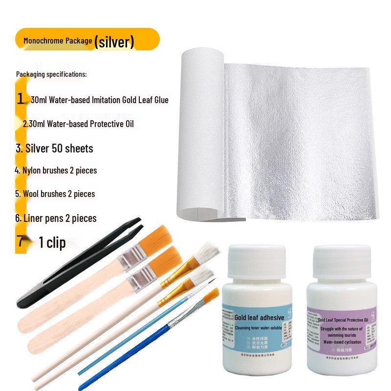 Beginner Gold Leaf DIY Kit: Gilded Foil Tools, Buddha Statue Art, Paper & Glue Set