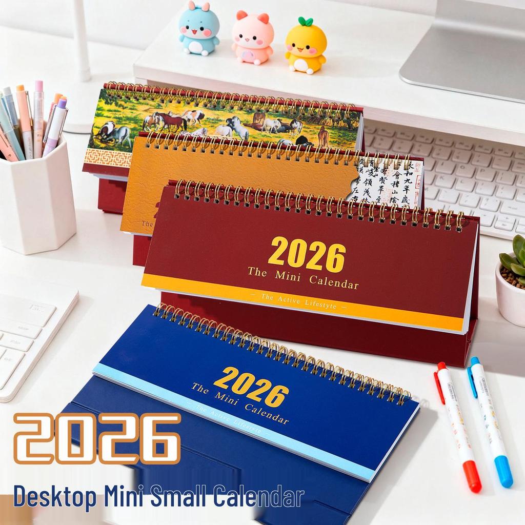 2026 Mini-Tischkalender: Anpassbares Desktop-Ornament & Monatsplaner