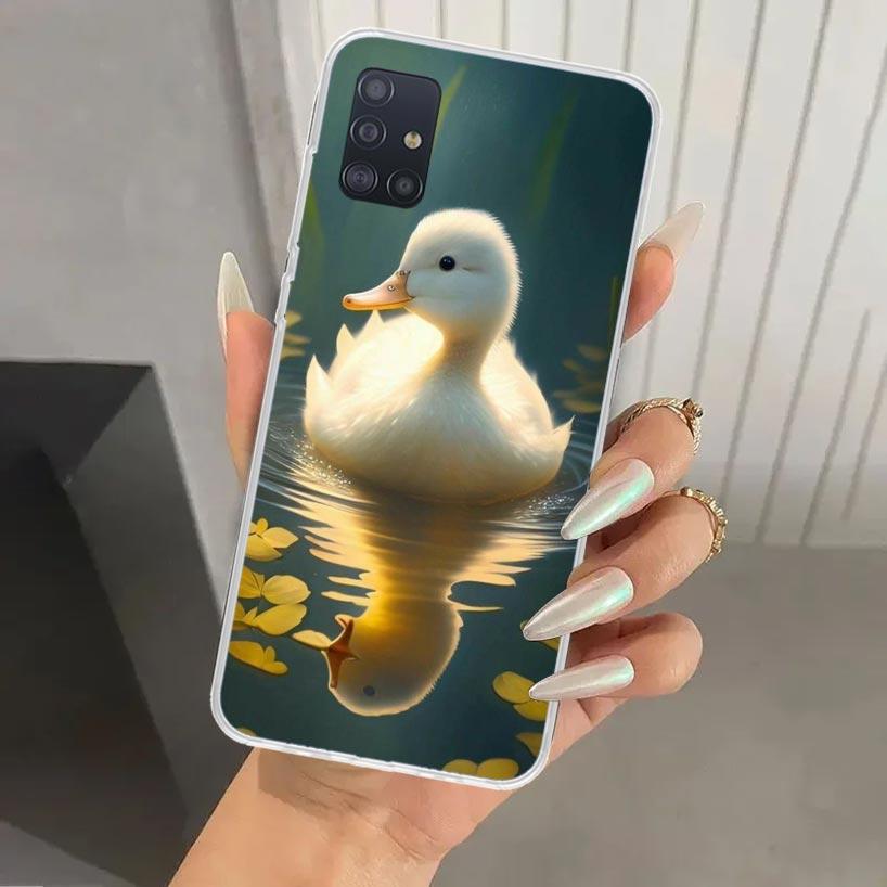 White Swan Grace Art Phone Case for Samsung Galaxy A52 A32 A22 A12 A02S A50S A30S A10S Note 20 Ultra 10 Plus S10 A31 A20 A71 A72