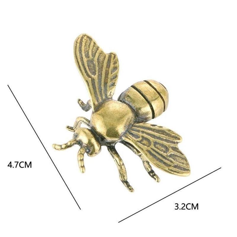 

1 Pcs Solid Brass Ornaments Home Decorations Insect Honeybee Figurines Miniatures Tea Pet Crafts Collection Desktop Small золотой