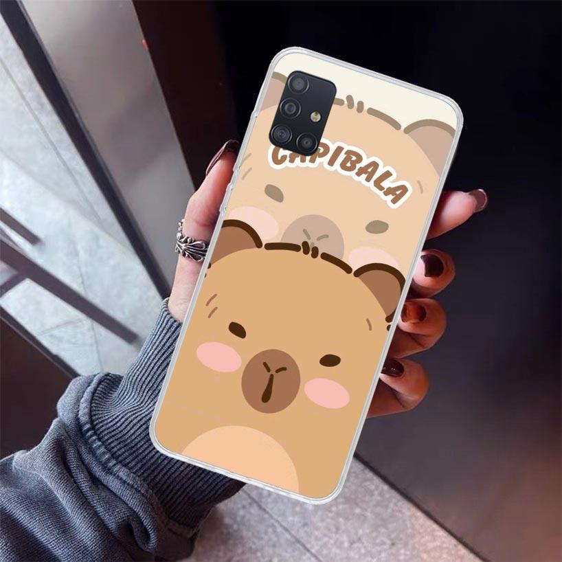 Funny Capybara Cartoon Animal Phone Case For Samsung Galaxy A12 A52S A42 A32 A22 A51 A50 Note 20 Ultra 10 S10 Plus A71 A70 A31 A