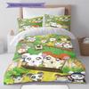 Set Biancheria da Letto con Fantasia Anime Hamtaro Copripiumino Federa Decorazione per la Casa Regalo (1 * copripiumino + 2 * federa, senza nucleo)