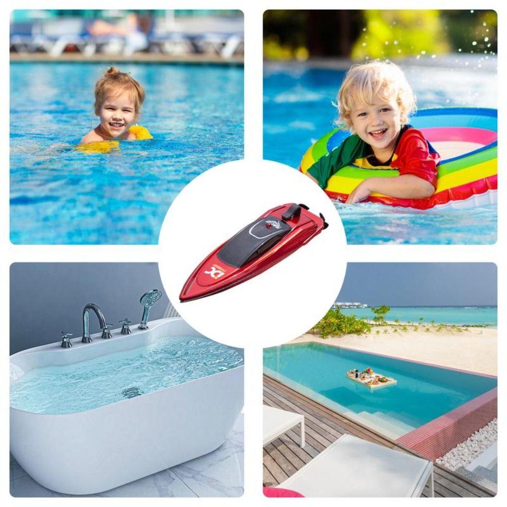 LED Light Remote Control Boat High Speed Racing Ship Toy Birthday Gift Mini RC Boat  Pool Toys