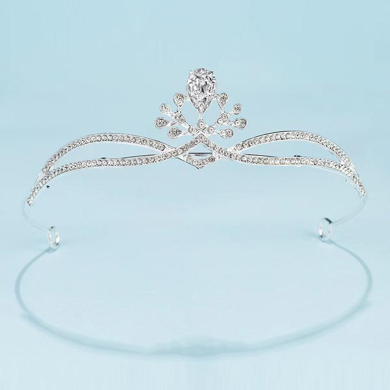 

Корейский Стиль Простой Милый Свадебный Свадебный Венок с Стразами Свадебное Украшение с Цирконом Принцесса