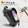 ROCKBROS Bicycle Top Tube Bag for Road with Smartphone Waterproof Frame Fits Large TPU Rain Cover Light Abrasion Easy Suitable for Cross Black Bikes,