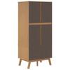 OLDEN Kleiderschrank Grau & Braun 76,5 x 53 x 172 cm Massivholz Kiefer