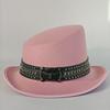 Schräges Oberteil Fedora Unisex Gentleman Cosplay Derby Bowlerhut Britische Form Hut Herbst Winter Magischer Hut Federzubehör