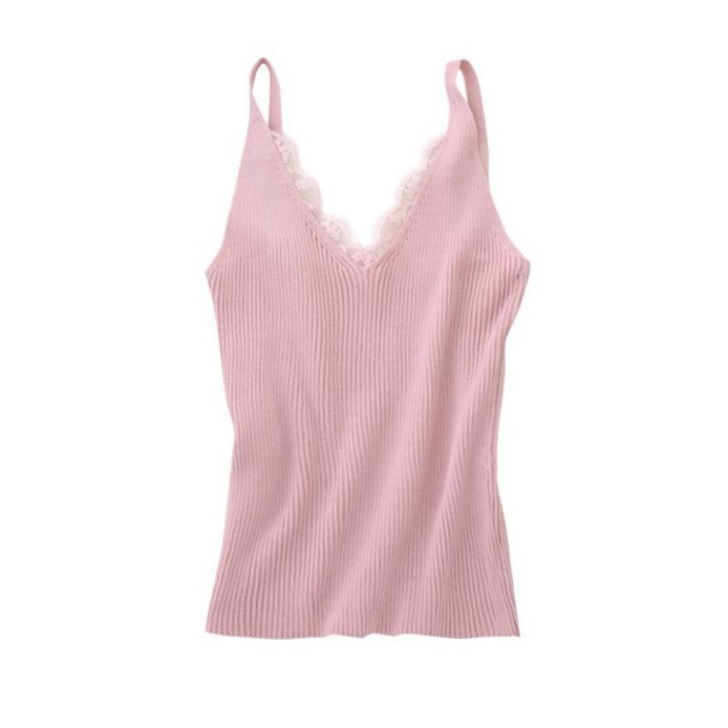 New Women's Crocheted Lace Splicing V-neck Halter Vest Knitted Short Slim-fit Jacket