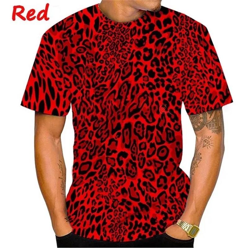 Pánske 3D tričko s leopardím vzorom, pánske tričko s okrúhlym výstrihom a krátkym rukávom, veľké streetwear, pánske tričko