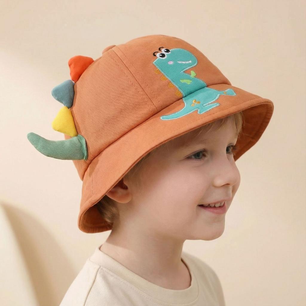 Cute and Adorable Little Girl Sun Hat - Dinosaur Style Children's Fisherman Hat - New Style for Summer and Spring - Boys' Sun Protection Hat