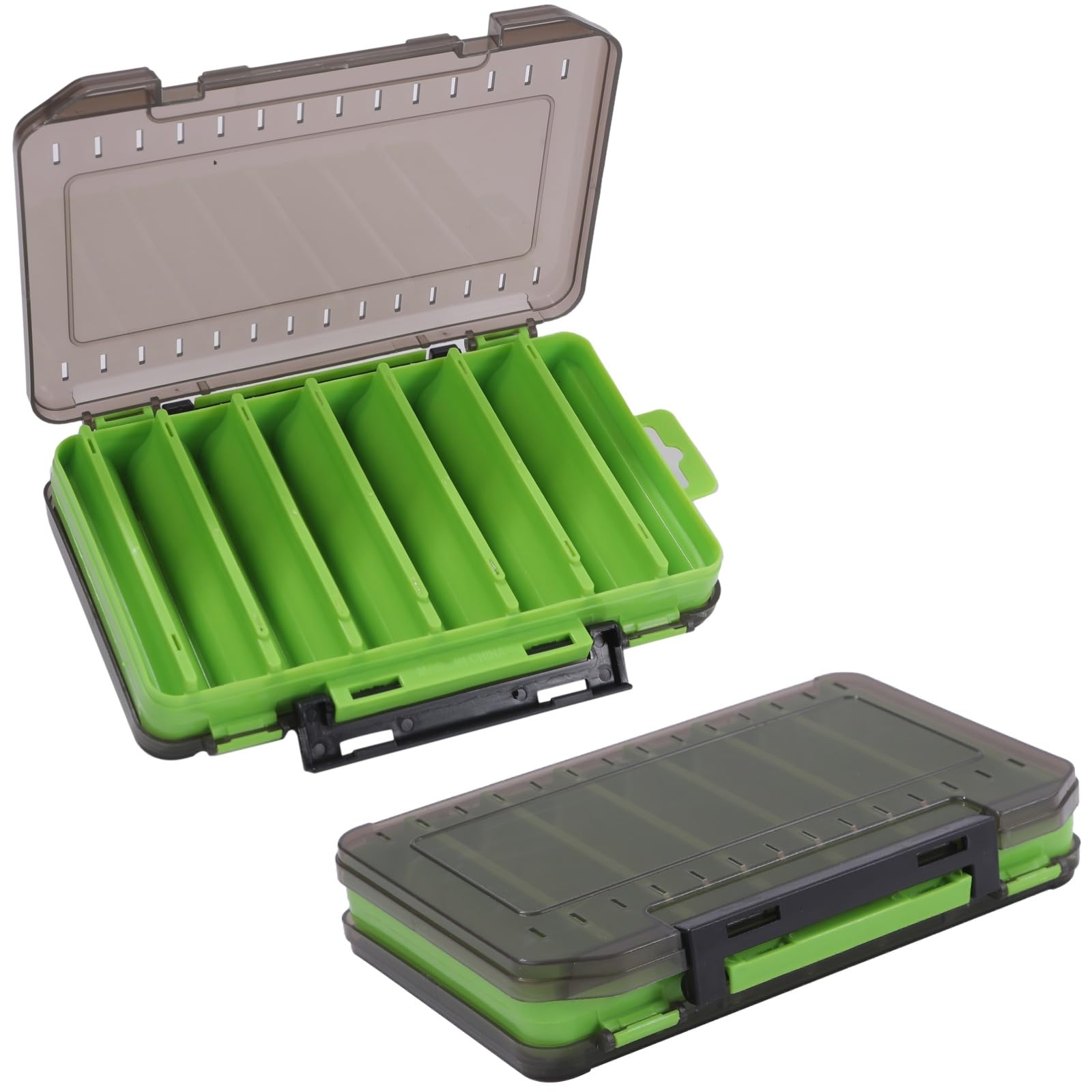 

Rubonarie Lure Case, Double-Sided Storage Box for Metal Jigs, Orange, Set of 2 (Green)