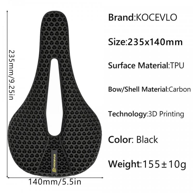 KOCEVLO KS07 Carbon Fiber 3D Printed Bicycle Saddle Road Mountain Bikes Universal Fit