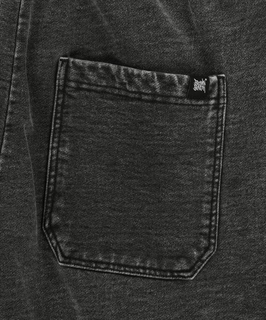 BROWNBREATH Tag Two Tuck Wide Denim Sweat Pants - Black