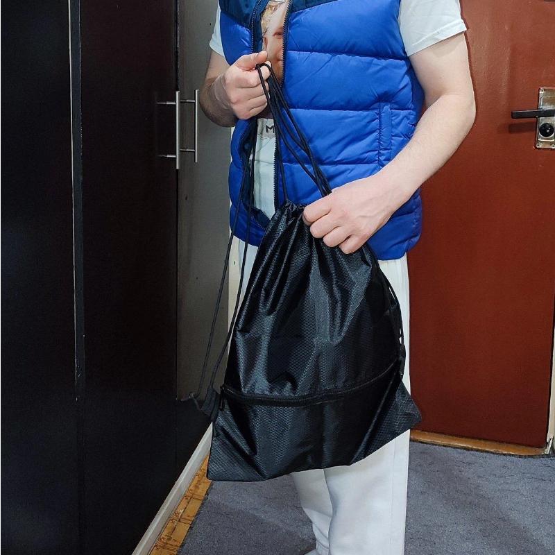 Plecak męski na co dzień, Składany worek ze sznurkiem, Niezbędnik na sport i siłownię, Lekka torba codzienna