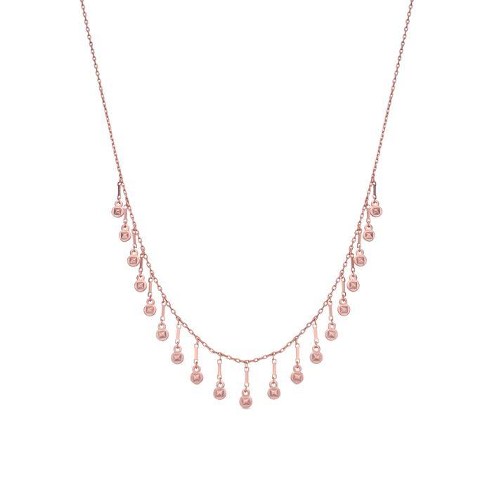 Collier - LUXENTER - Yaferth - Or rose 18 carats - Zircone brillante - Longueur 42+5 cm