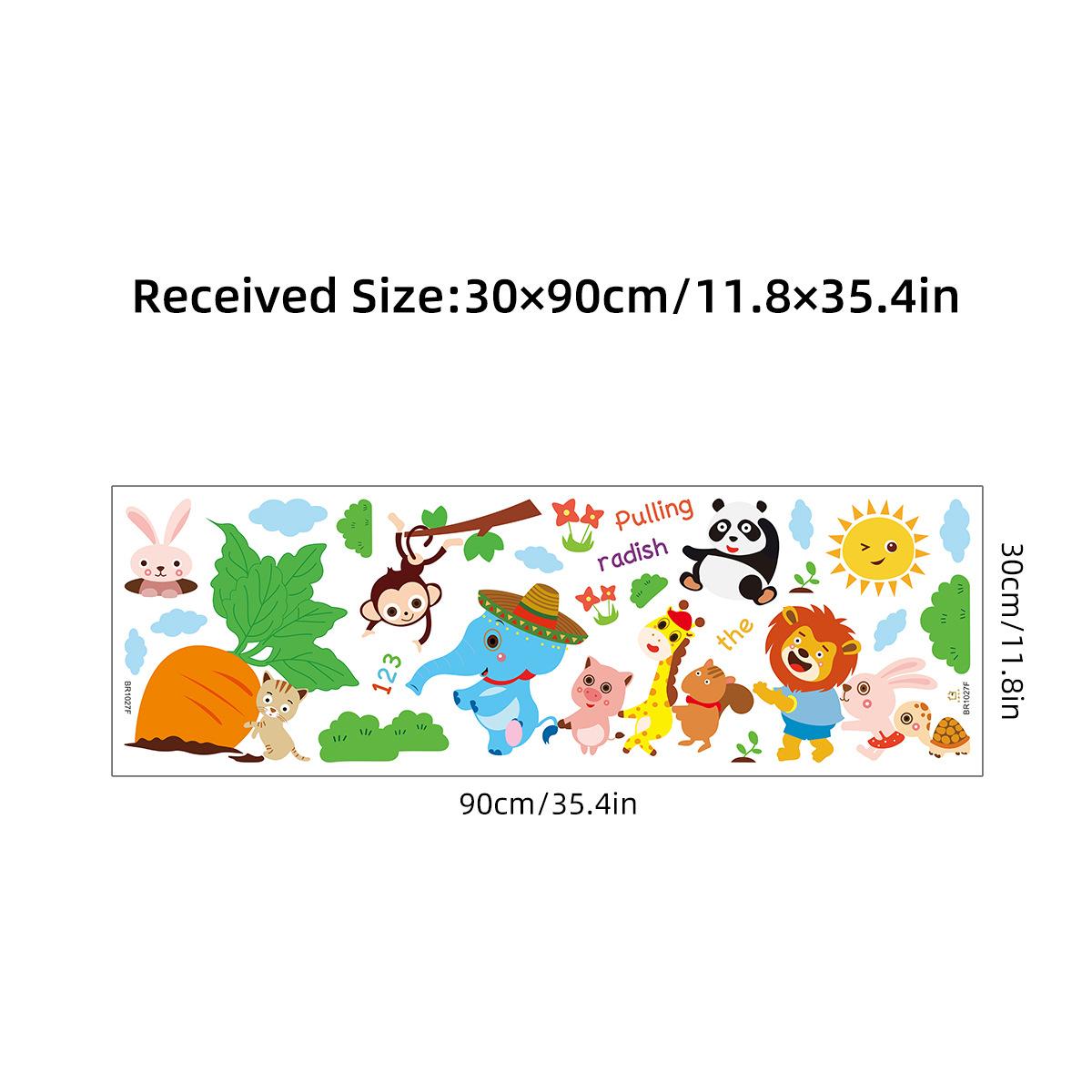 Cartoon animal self-adhesive wall stickers, decorative wall stickers for children s rooms and kindergartens