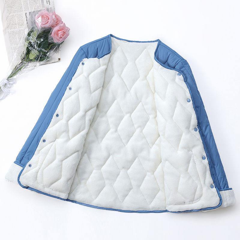 Winter Women's Short Fleece-Lined Thickened Inner-Wear Cotton-Padded Coat Quilted Jacket Close-Fitting Warm Down Cotton-Padded Coat Thin Inner