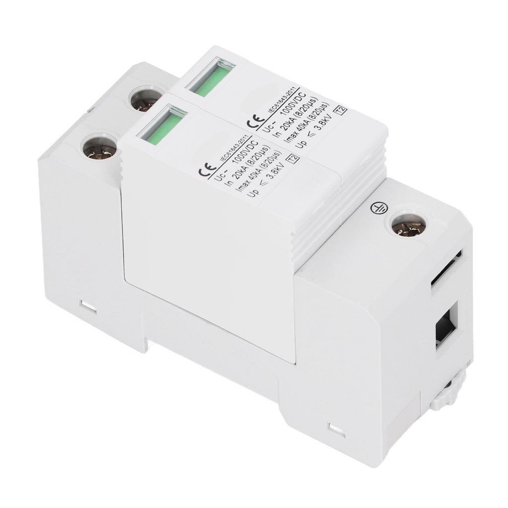 DC 1000V 40KA Surge Protector Arrester Protective Device for Photovoltaic Power System White 2P