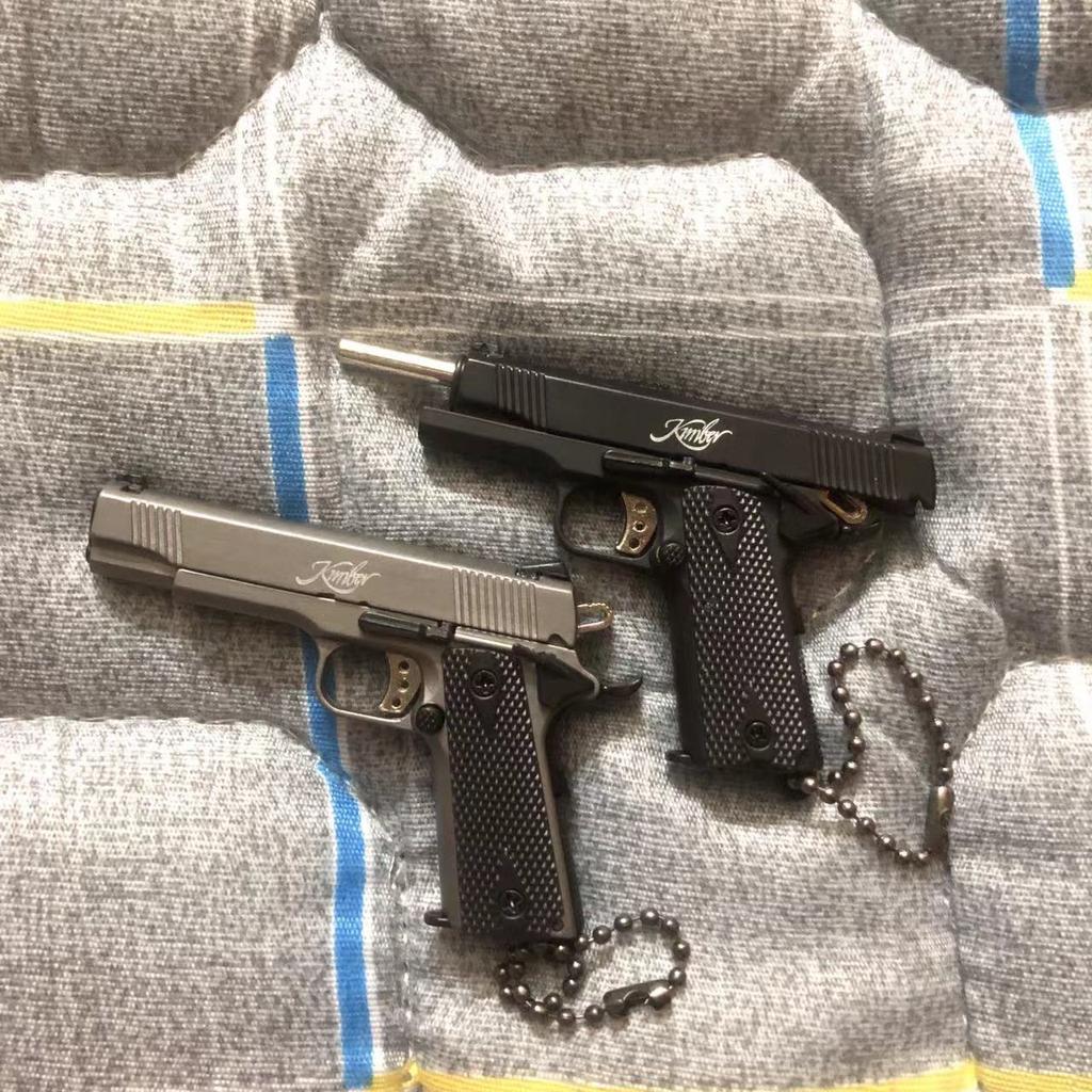 Alloy 1:3 Mini 1911 Pistol Model Keychain Pendant Detachable Fake Toy Gun For Weapon Adult Children Christmas Gift