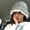 Solid Color Knitted Fisherman Hat Yarn Beanie Hat Sweet Women Bucket Hat  Women