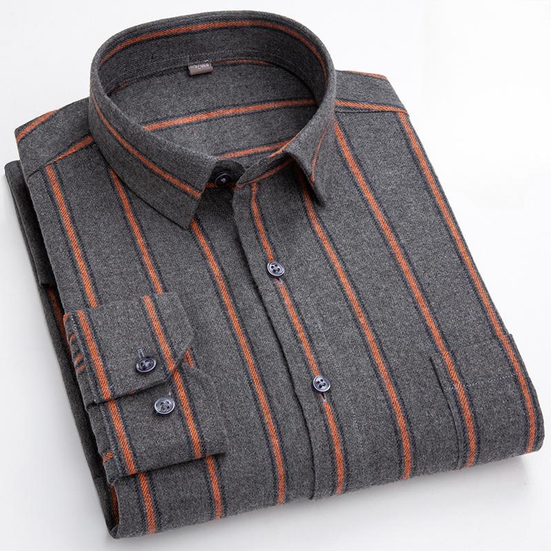 New 100% Pure Cotton Shirt Men's Plaid Shirt Long Sleeve Regular Fit Men Casual Soft Comfortable Flannel Social Shirts S-4XL