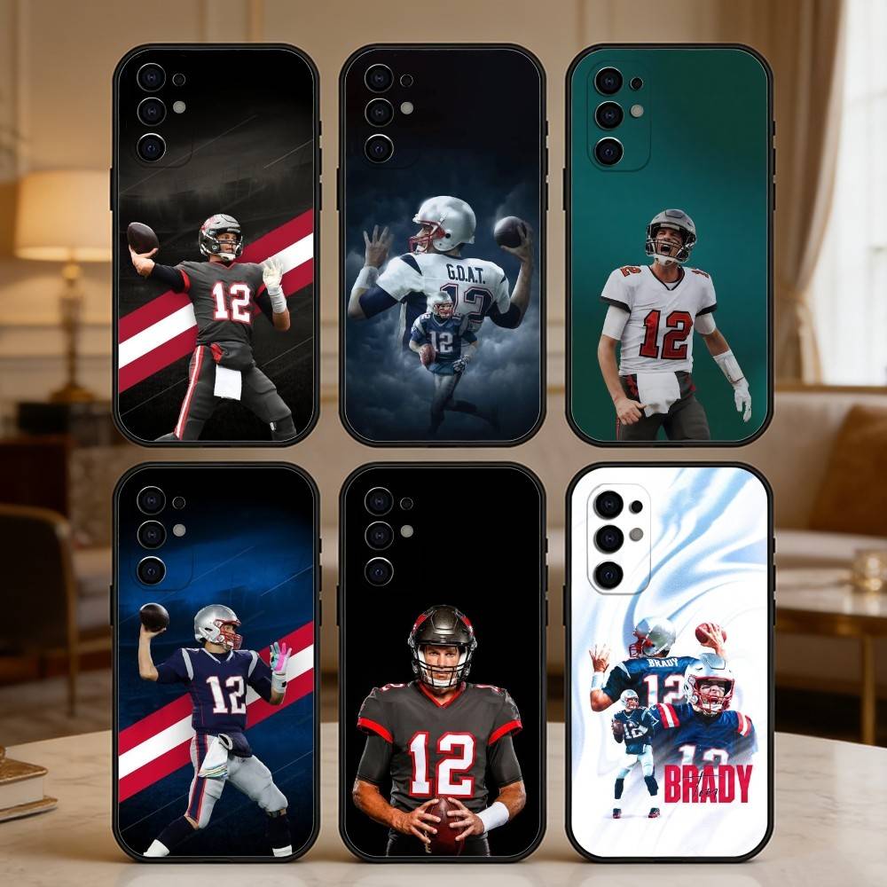 Baseball Player T-Tom B-Brady Phone Case For Samsung S25,S24,S21,S22,S23,S20,Ultra,S26,Plus,Fe,Note,5G Black Cover