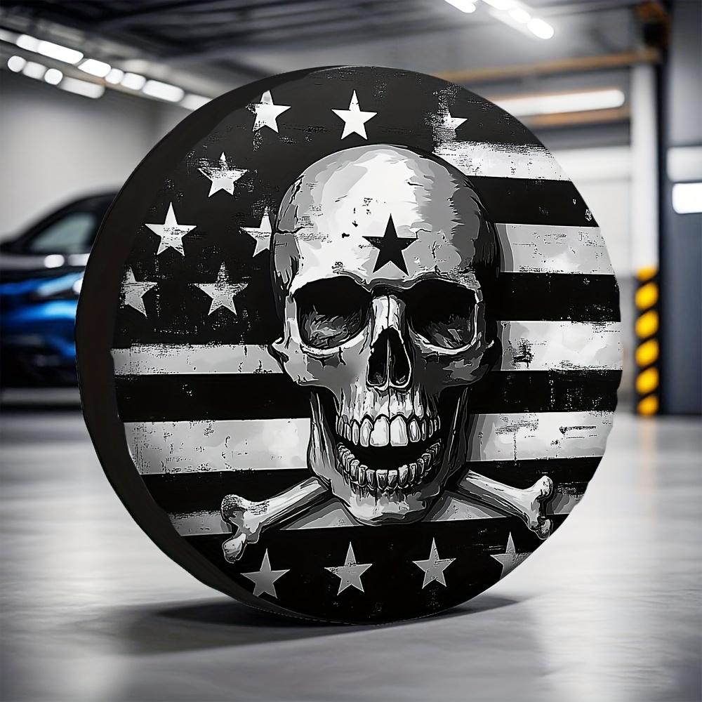 1pc, Tire Protection Covers Cave Skull Fun Versatile 100% Polyester, Without Electricity Camping Applicable For Hotel Parking Lo