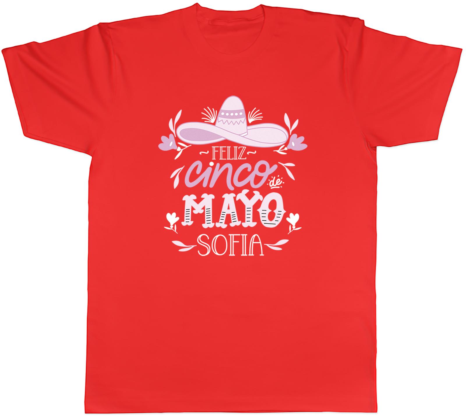 Personalised Feliz Cinco De Mayo Sombro Flowers Mens TShirt Tee Gift Top S