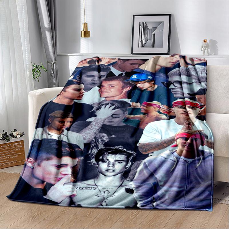 2025 New Style Justin Drew Bieber Singer JB Blanket,Soft Throw Blanket for Home Bedroom Bed Sofa Travel Picnic Cover Kid Gift