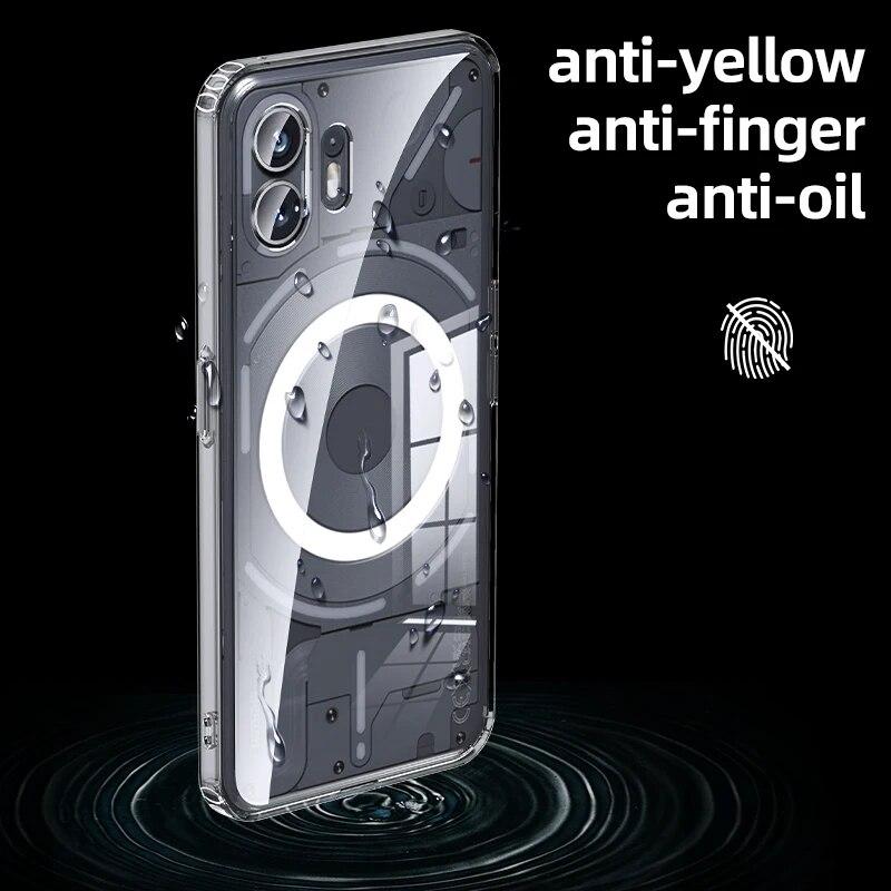 Mat Temizle Manyetik Kablosuz Şarj Zırhı Magsafe Kılıfı Hiçbir Şey Telefon 2A 2 1 Askeri Akrilik Darbeye Dayanıklı Arka Kapak Kabuk hiçbir Şey için Telefon 2
