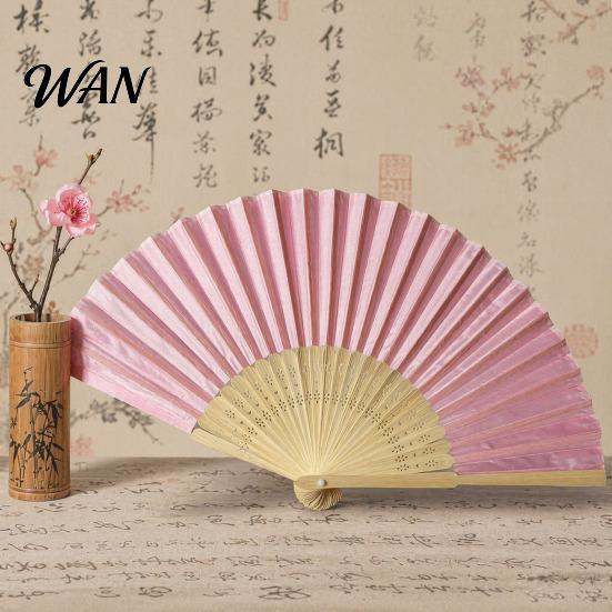 Lightweight Bamboo Fan Chinese Style Silk Folding Fan, Ribs Decorative Handheld Summer Cooling Portable Party Favors for Men Women Wooden