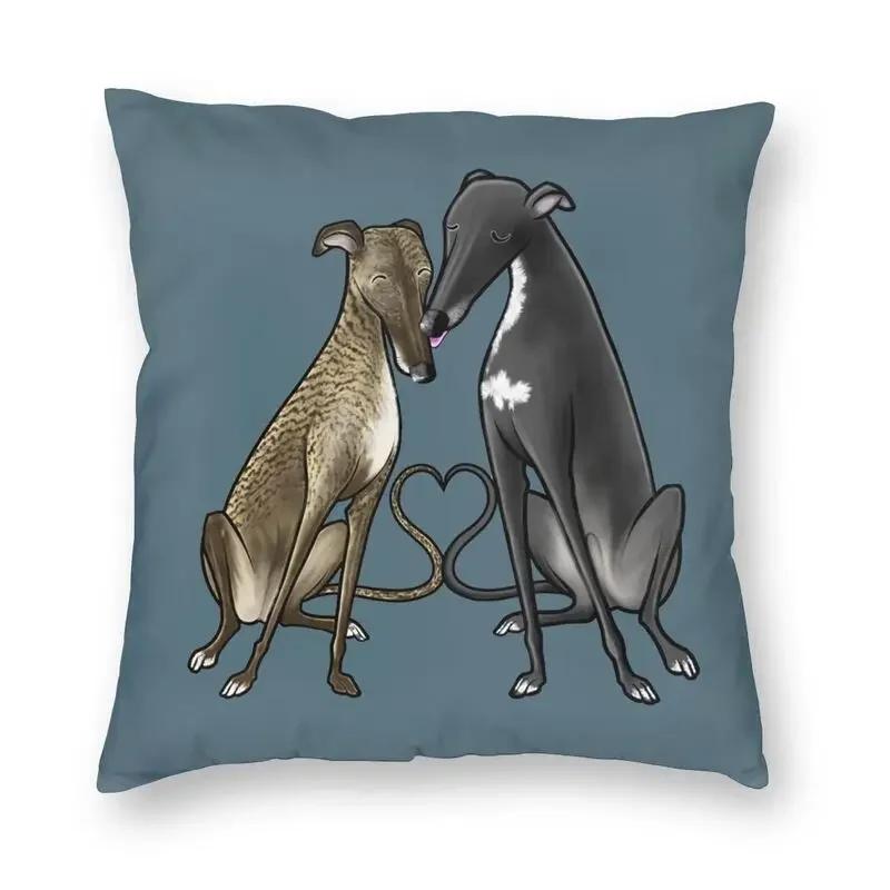 Greyhound Whippet Sighthound Dog Cushion Cover Double-Sided Printing Dog Lover Art Floor Pillow Case For Sofa Cool Pillowcase