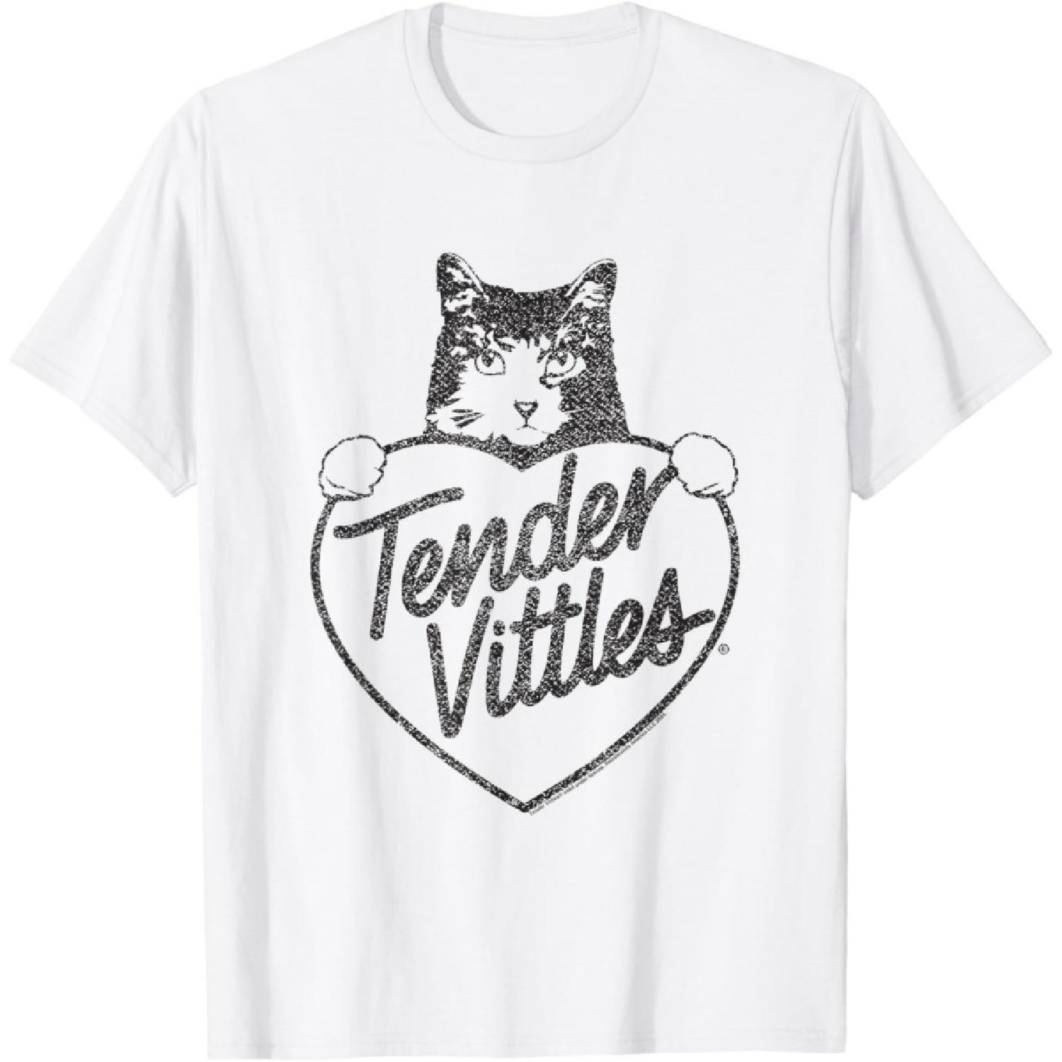 Retro Distressed Cat And Heart T-Shirt for Men Women Kids S