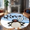1pc Pingu2 Carpet, Round Rug, Comfortable, Suitable for Entryways, Living Rooms, Office, And Bedrooms, Christmas Decoration