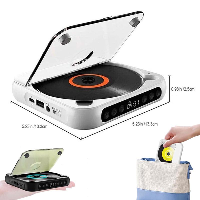 Cd Player Portable Bluetooth Speaker Led Screen Stereo Player Hifi Sound Quali Built In 2000Mah Rechargeable Battery
