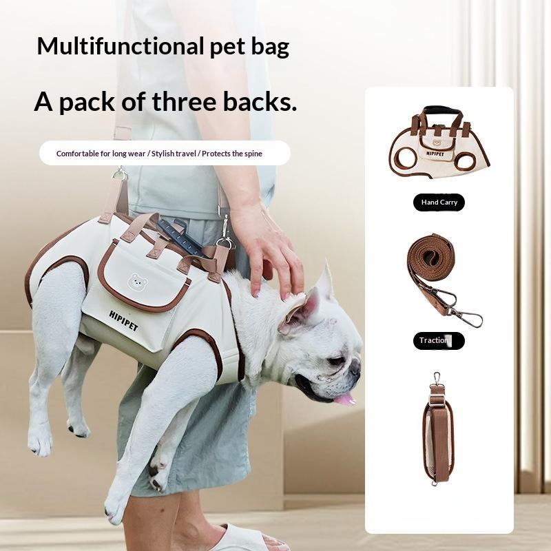 Adjustable Shoulder Handheld Travel Carrier Portable Outdoor Pets Bag for Dogs And Cats with Harness Clip - Daily Hiking Use