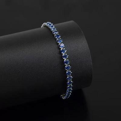 Bracciale Scintillante da Donna in Zircone Blu Zaffiro - Elegante, Squisito, Regalo di Alto Valore per Migliore Amica Gioielli