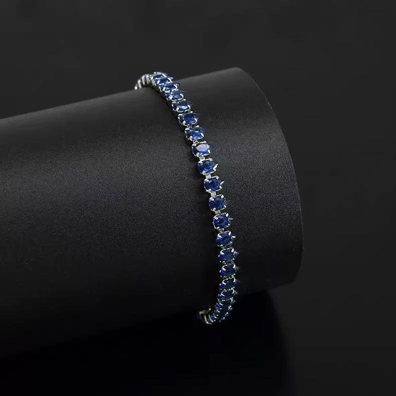 Sapphire Blue Zircon Sparkly Women's Bracelet - Elegant, Exquisite, High-Value Gift for Bestie Jewelry