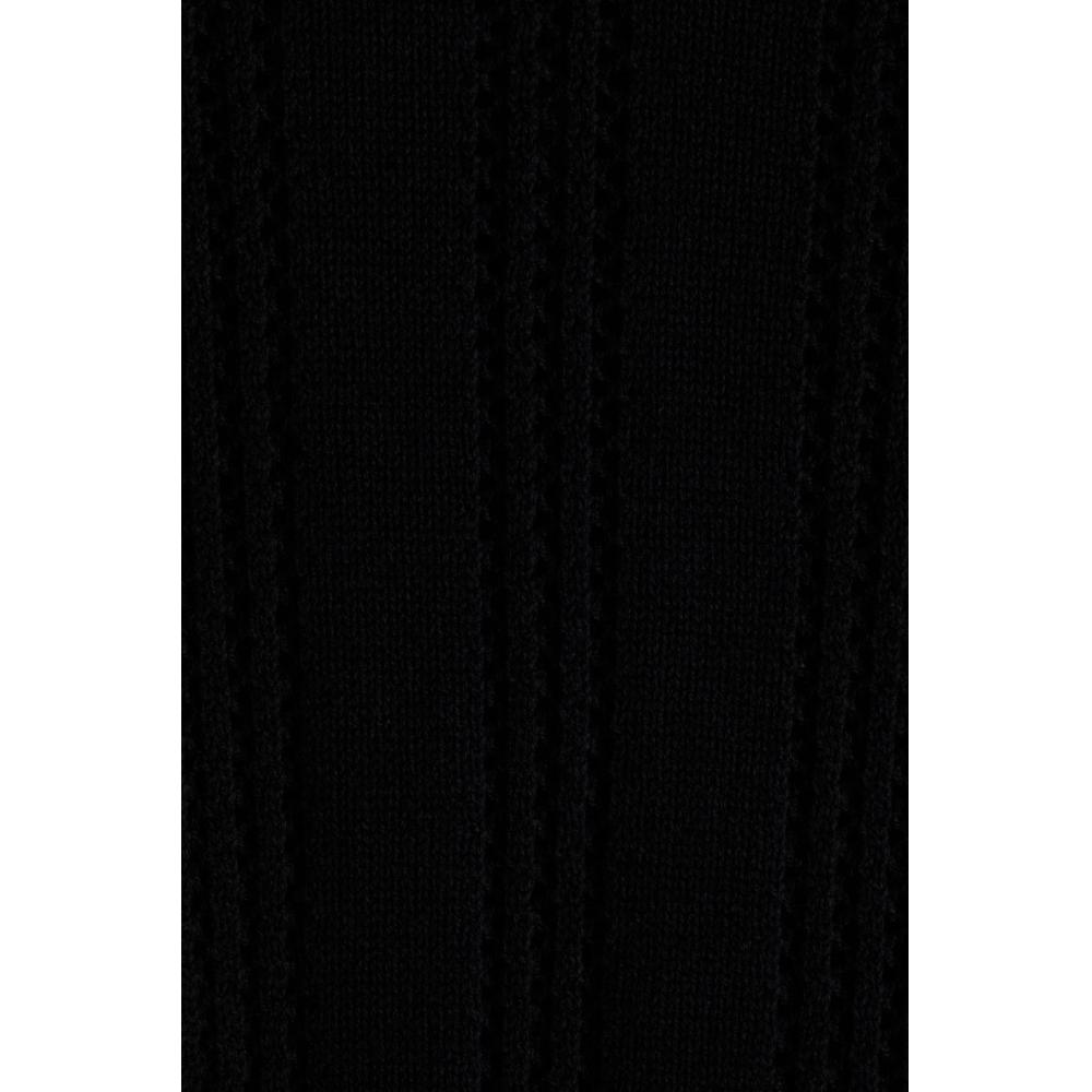 H M Pointel Knit Sweater Regular Fit Black