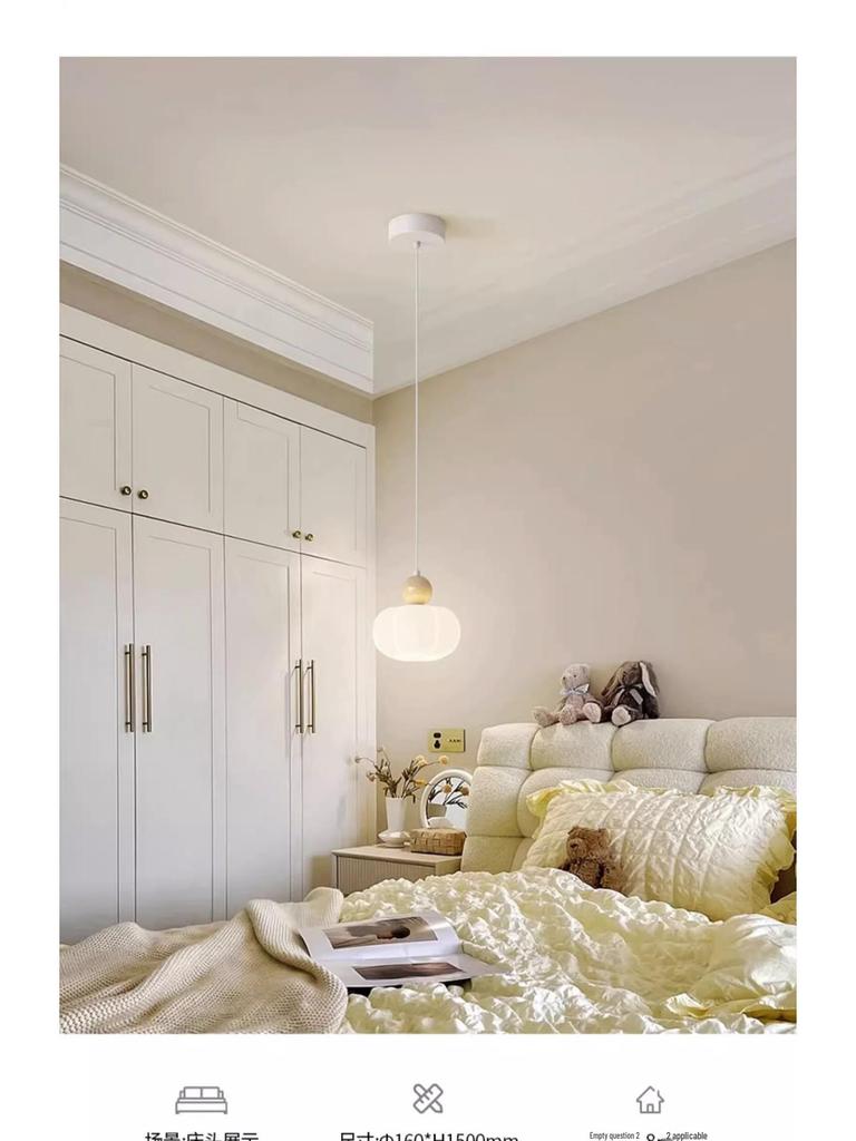 Cream Pumpkin Style Wall Lamp - Warm & Romantic Lighting for Bedroom, Living Room, or Aisle