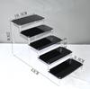 Black Acrylic Multi-Layer Display Stand for Model Figures, Bracelets, and Jewelry Storage.