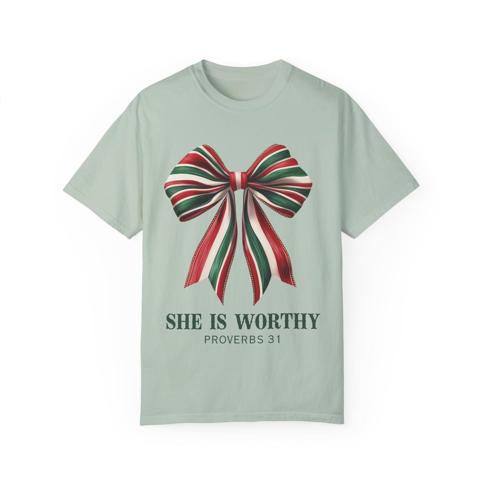 Proverbs 31 T-Shirt, She Is Worthy Tee, Faith-Based Top, Holiday Gift, XXL