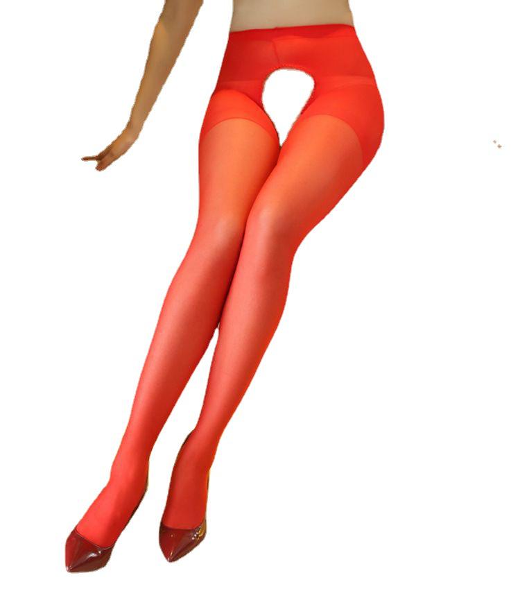 Sexy Open Crotch Ultra-Thin Black Pantyhose - Hand-Tearable Summer Stockings for Pure Temptation