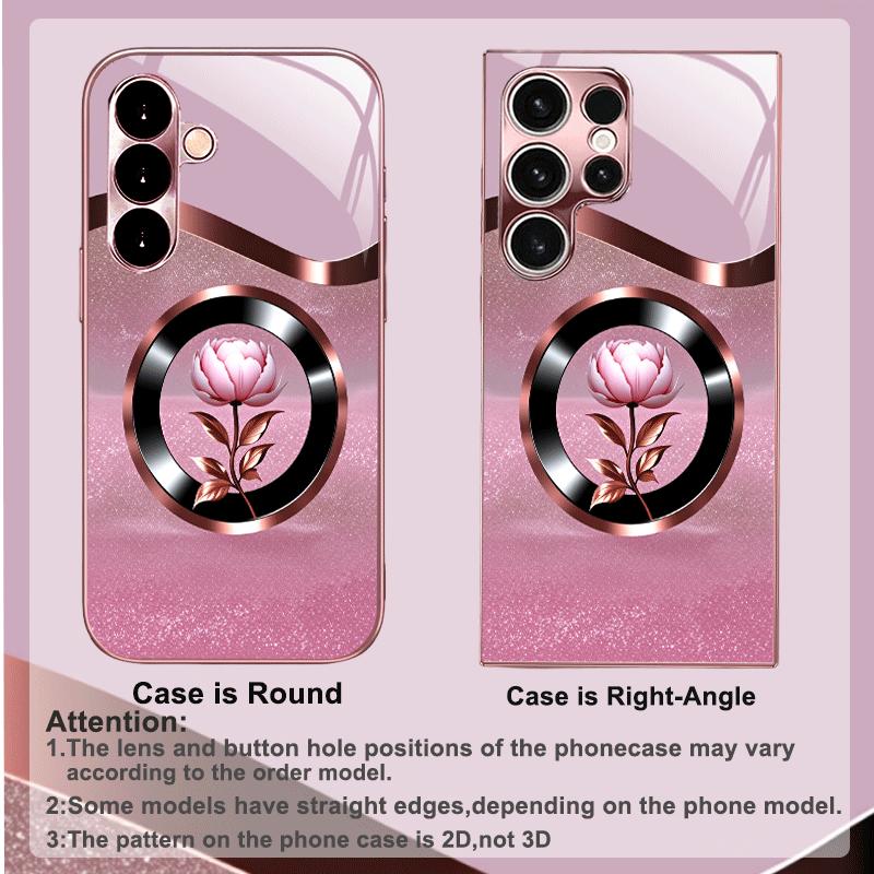 Luxury Peony Flower phone case s26 ultra case glass mobile phones for Samsung Galaxy S26 S25 S24 S23 S22 FE Ultra Plus