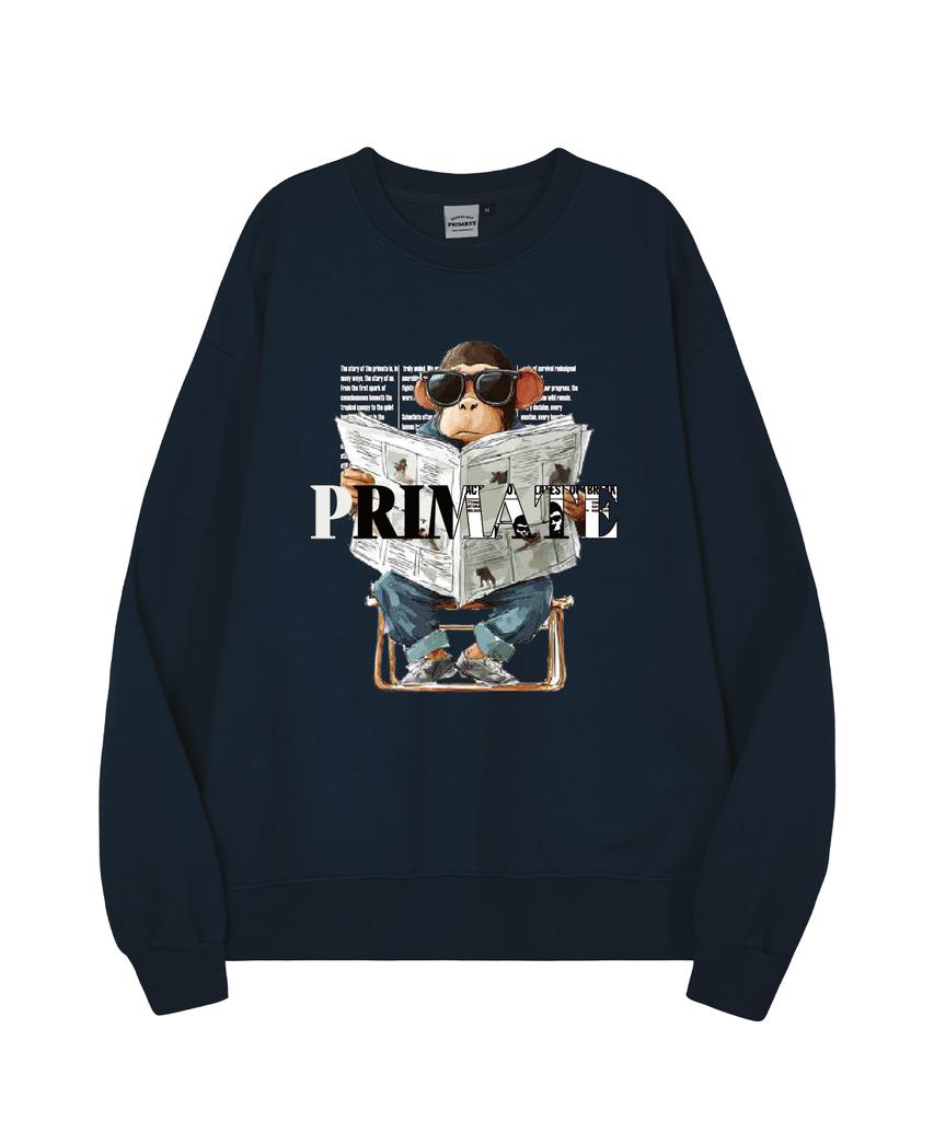 PRIMATE [Fleece-Lined/Non-Fleece-Lined] Urban Ape Oversized Sweatshirt 5 Colors (Type A)