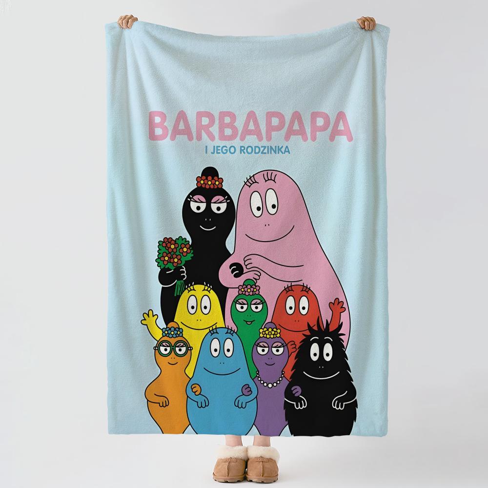 cartoon B-Barbapapa-a Throw Thick Comfort Flannel Quilt, Multi-scene Use Indoor Outdoor Daily Nap