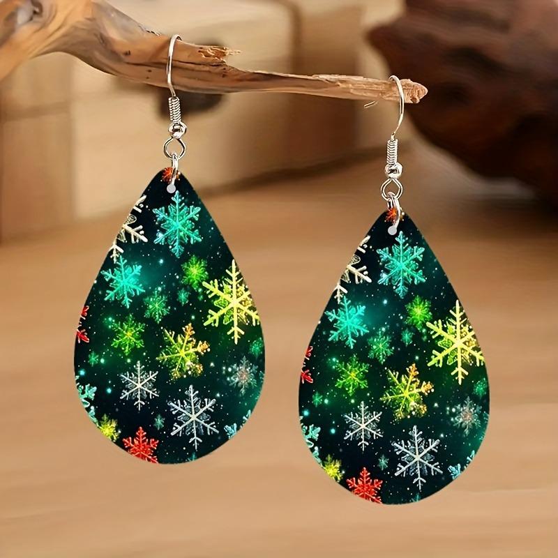 Vintage Creative Christmas Party Wooden Earrings Ornaments